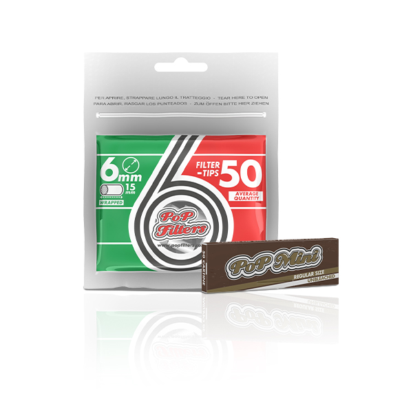 PoP mini Unbleached + bag da 50 filtri 6mm